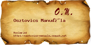 Osztovics Manuéla névjegykártya